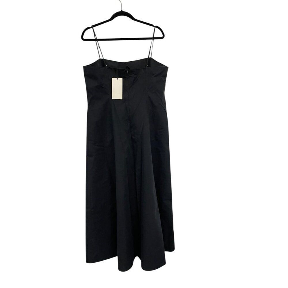 Zara Womens Midi Dress xl Navy Blue Poplin V-Neck Zw Collection 2973/257 NWT - Picture 7 of 14